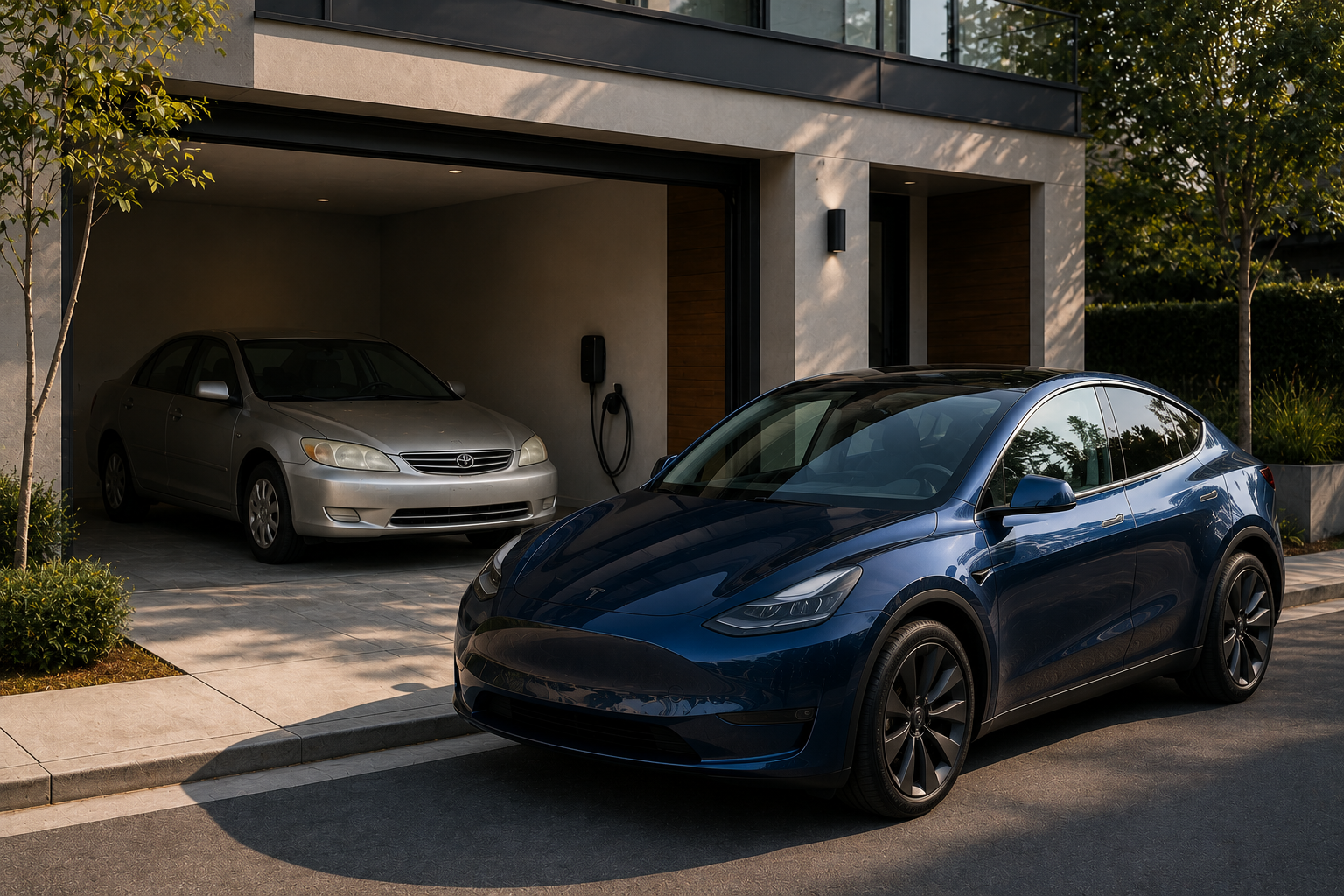 Two cars at a British Columbia home